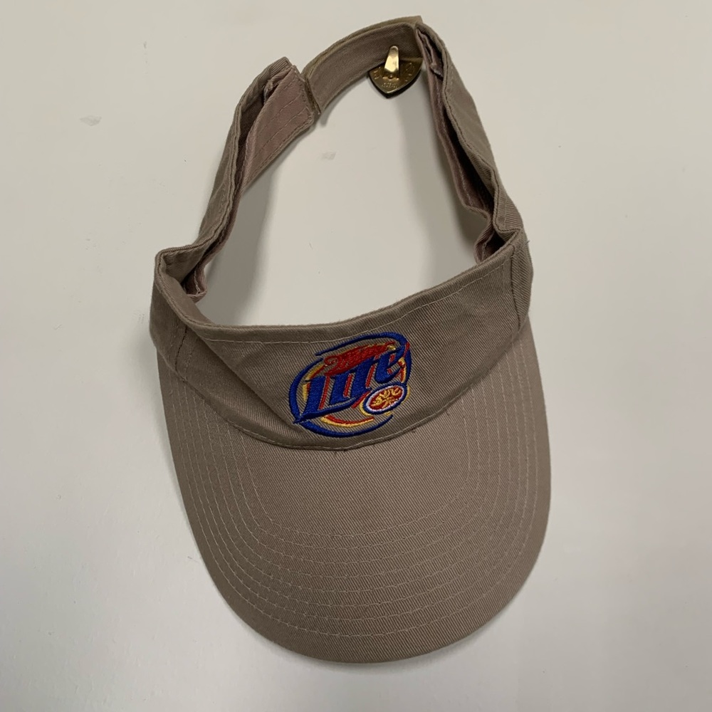 Vintage Miller Lite Tan Golf Hat Visor